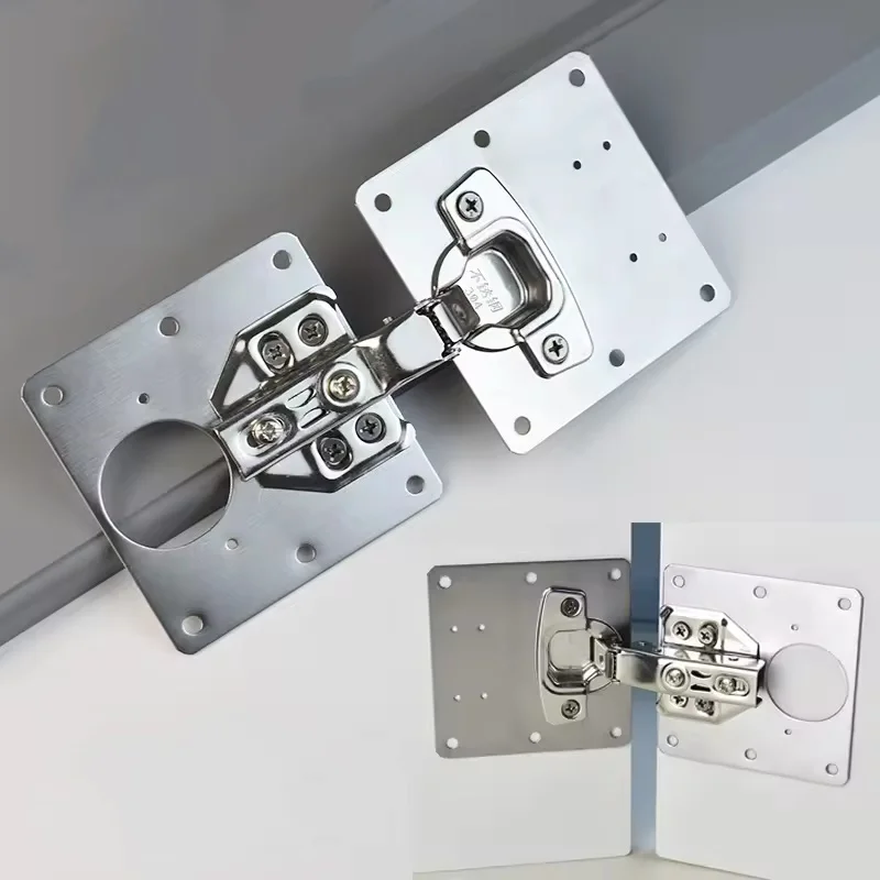 Cabinet Hinge Repair Plate Kit Kitchen Cupboard Door Hinge Mounting Plate With Holes Flat Fixing Brace Brackets Household Tools
