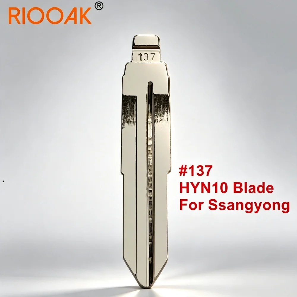 10Pcs #137 HYN10 SSY3 Metal Uncut Flip Key Blade Replacement Blank Compatible KD VVDI Remote Key For Ssangyong Car Spare Parts