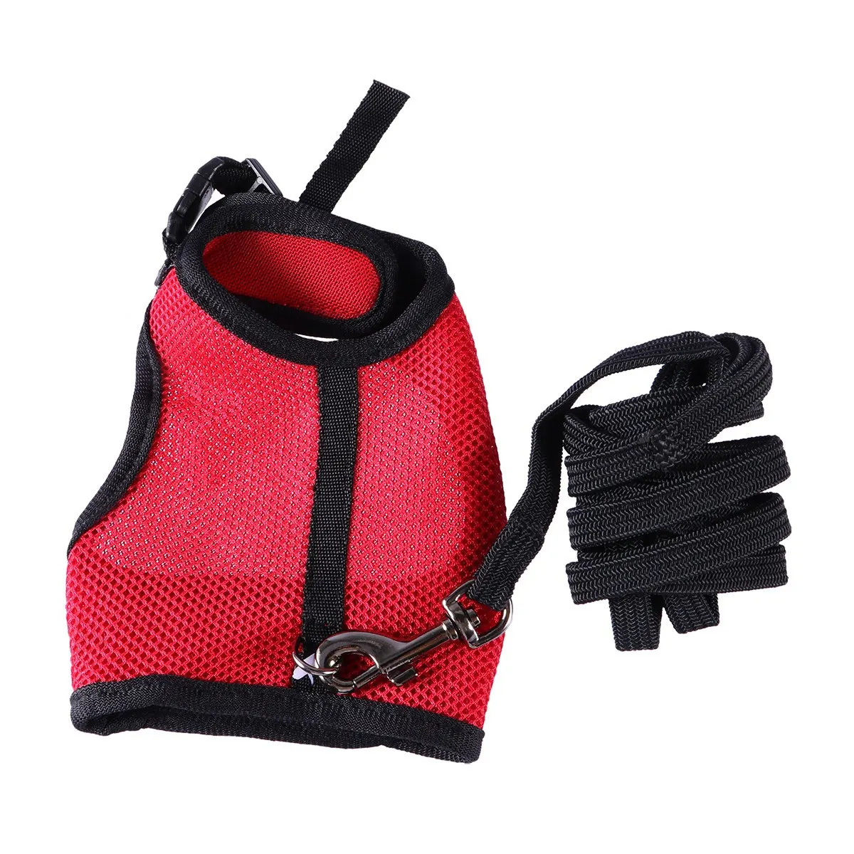 Rabbit Harness and Leash Set Adjustable Large Size Soft Breathable Bunny Walking Vest Lead for Pet Rabbits