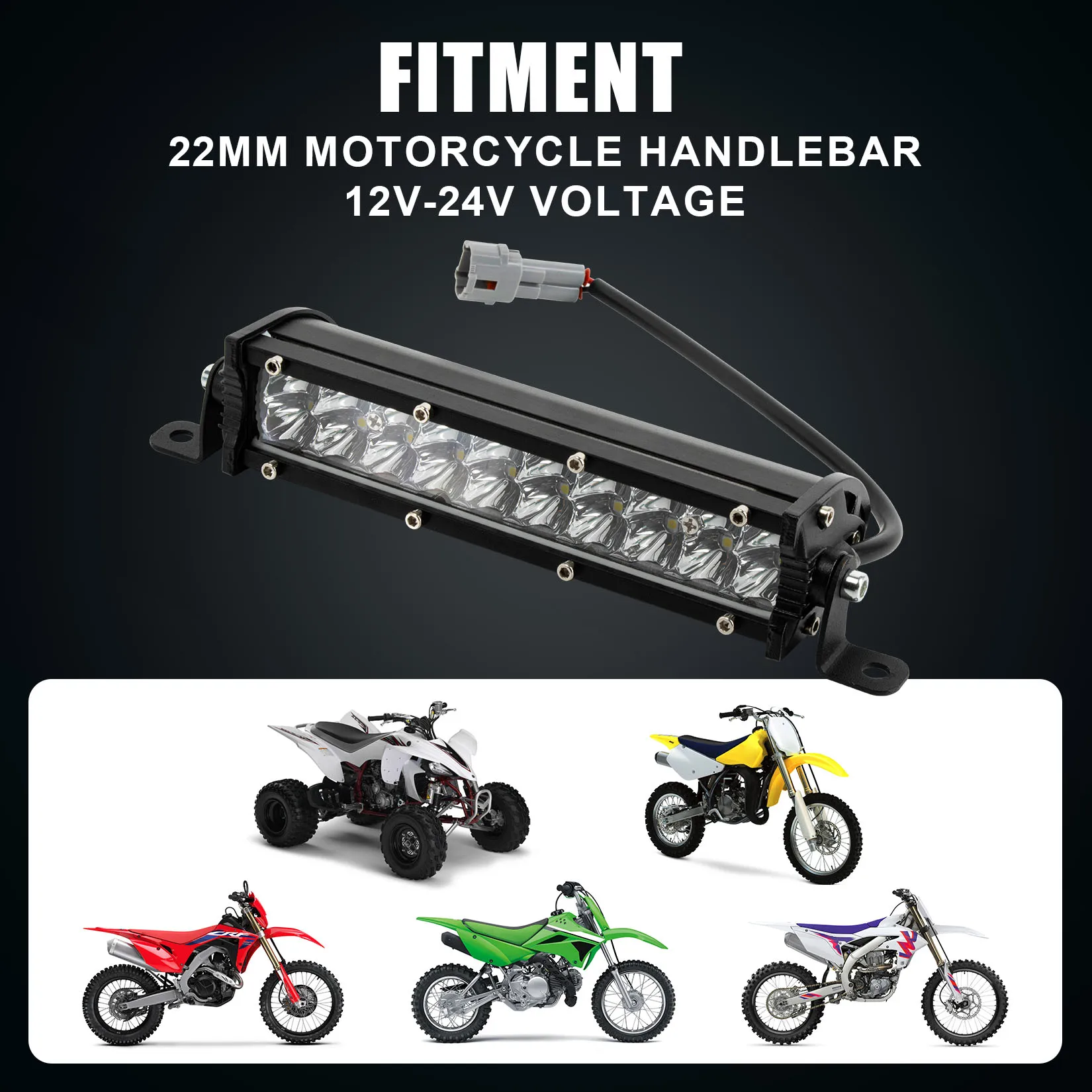 Motocross Headlight 12V-24V All-Terrain Headlight- 7/8
