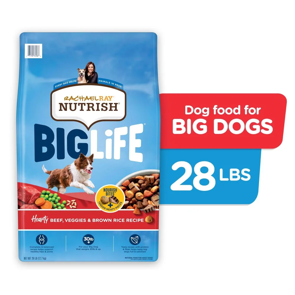 28 Lb Bag Dry Food for Dogs Free Shipping Veggies & Brown Rice Recipe Dog Feed Hearty Beef Feeding Snacks Supplies Pet Products