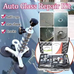 Car Front Windshield Repair Kit, Car Glass Crack Repair Professional Accessories Toolbox, Stainless Steel Vacuum Injection Pump