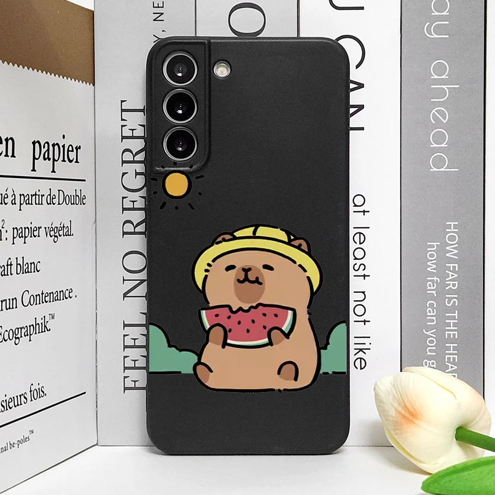 Cute Capybara Phone Case for Samsung Galaxy S22 S23 S24 S25 edge Ultra S20 Plus S21 FE 5G Soft Cover Funny Animal Couple Fundas