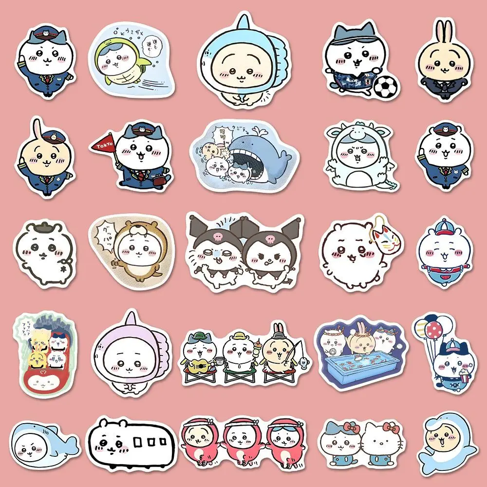 100 Stück Jiyi Aufkleber Cartoon Hachiware Niedliche Raumdekoration Handyhülle DIY Handarbeit Ohne Klebstoff Wasserfest – Detail 9