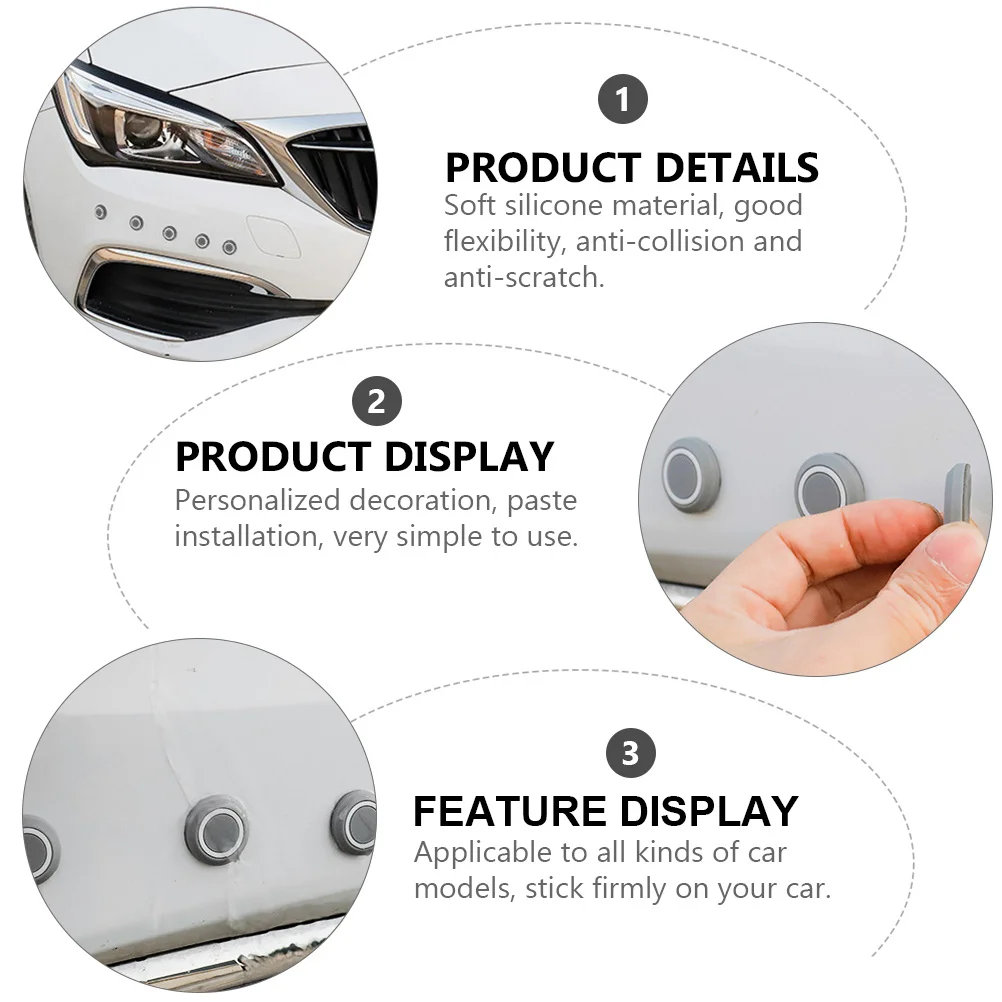 

20 шт. силиконовых защитных накладок от ударов, круглые, для дверей автомобиля, без следов, легко устанавливаются, универсальная защита кузова автомобиля