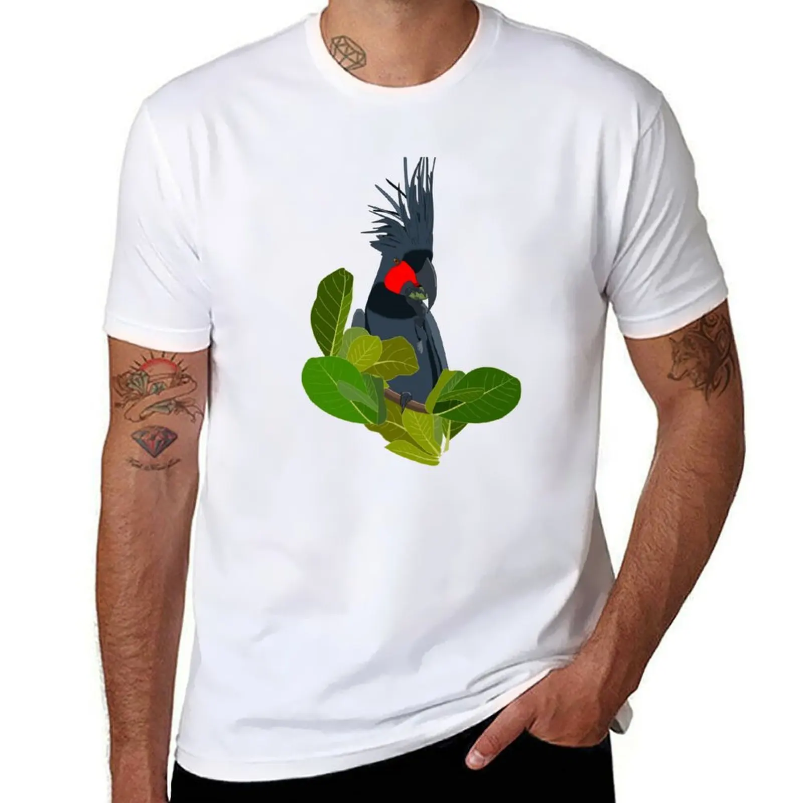 

summer shirt man shirts soft t Palm Cockatoo t T-Shirt man for cotton