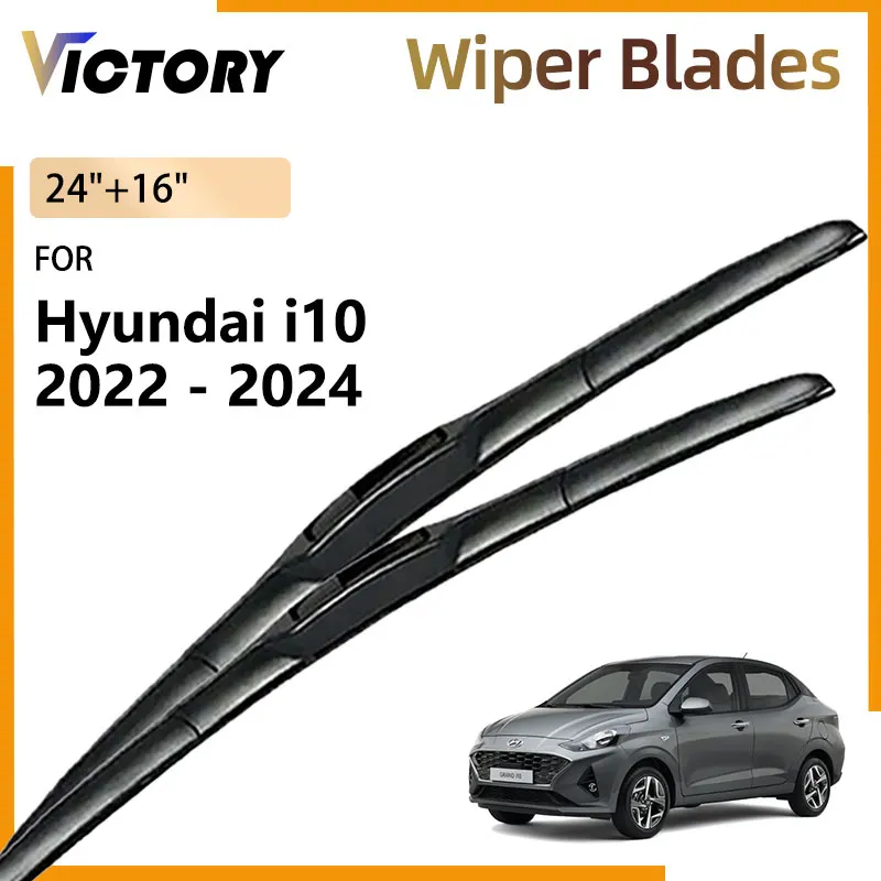 2x For Hyundai Grand i10 N Line SE 2022 2023 2024 Accessories Natural Rubber Windshield Front Wiper Blade Window Brushes 24\