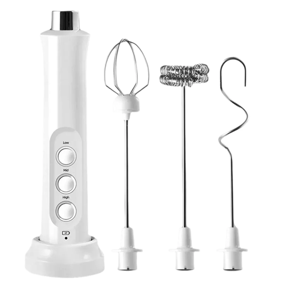 FZFZ 휴대용 전기 우유 거품기 3-in-1 우유 거품기 주방에서 계란을 때리는 데 적합 휴대용 우유 블렌더 B