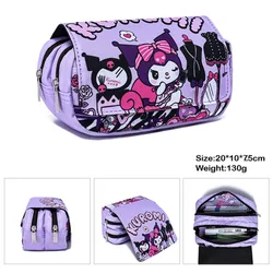 Kawaii Hello Kitty astuccio MINISO Anime Kuromi Cinnamoroll Cartoon Student Pencil Bag KT Printing Fashion Pencil-box nuovo