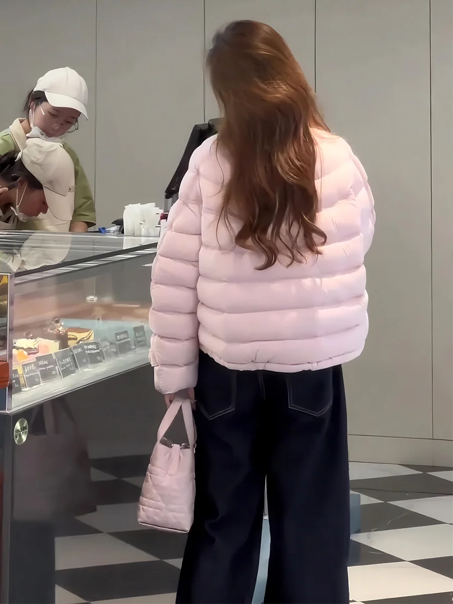 Coreano Sle mujer ort Du down Jaet 90% blanco Du pluma Stand Collar Faionable cálido versátil prendas de vestir exteriores