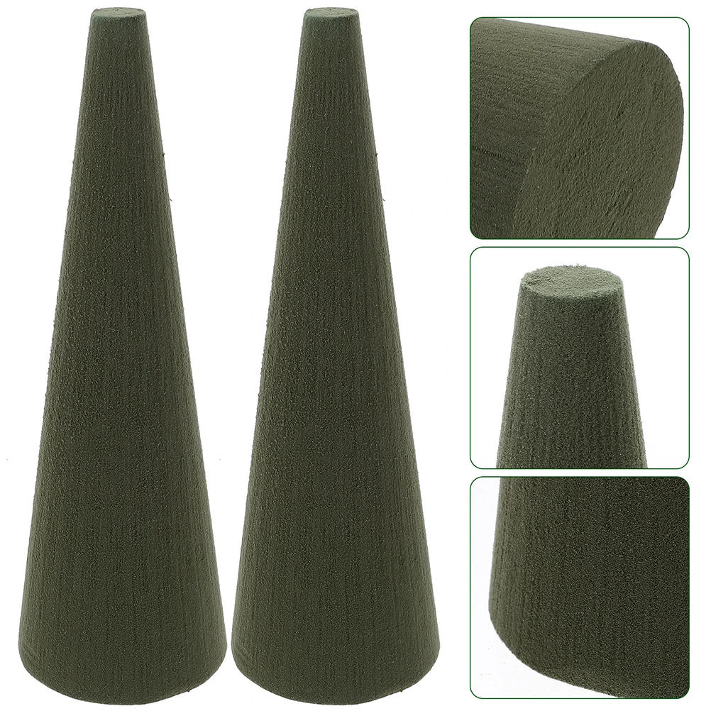 

4pcs Flower Mud 80MM Diameter 240MM Height Arrangement Material Cone Shape Floral Foam Bricks Block Dried Faux Flowers Home