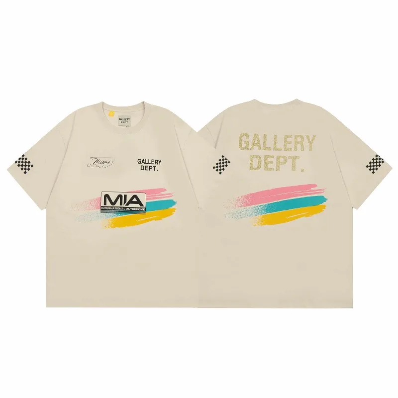 Gallery Dept American High Street Miami Limited Graffiti Print Short Sleeve Loose Casual Couple T-Shirt