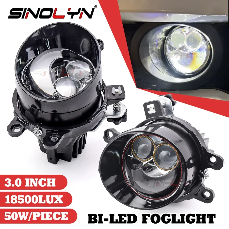 3 Cal Bi LED światła przeciwmgielne dla Toyota Corolla/Yaris/Hilux/Rav 4/Land Cruiser/Camry hiperboloidalne soczewki przeciwmgielne światła samochodowe LED projektora Światła LED do samochodu soczewki bi led projektory