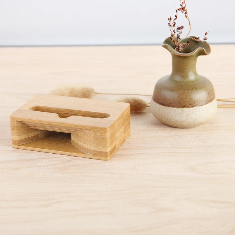 Настольная подставка для сотового телефона с деревянной усилительной звуковой функцией