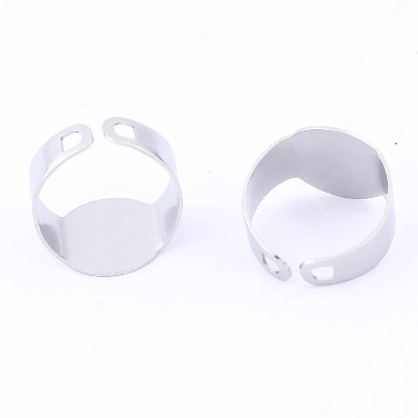 10 sztuk pierścień Bezel Blanks pozłacane czarne ze stali nierdzewnej regulowane Diy ustawienia bazy Fingerring dla elementy do wyrobu biżuterii — zdjęcie 6