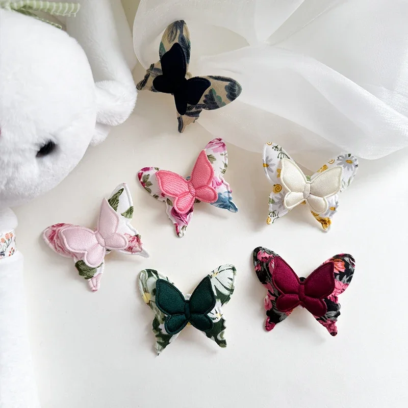 4 unids/lote nuevo Clip de pelo de lazo sólido de doble capa lindo hecho a mano para accesorios para el cabello de niños