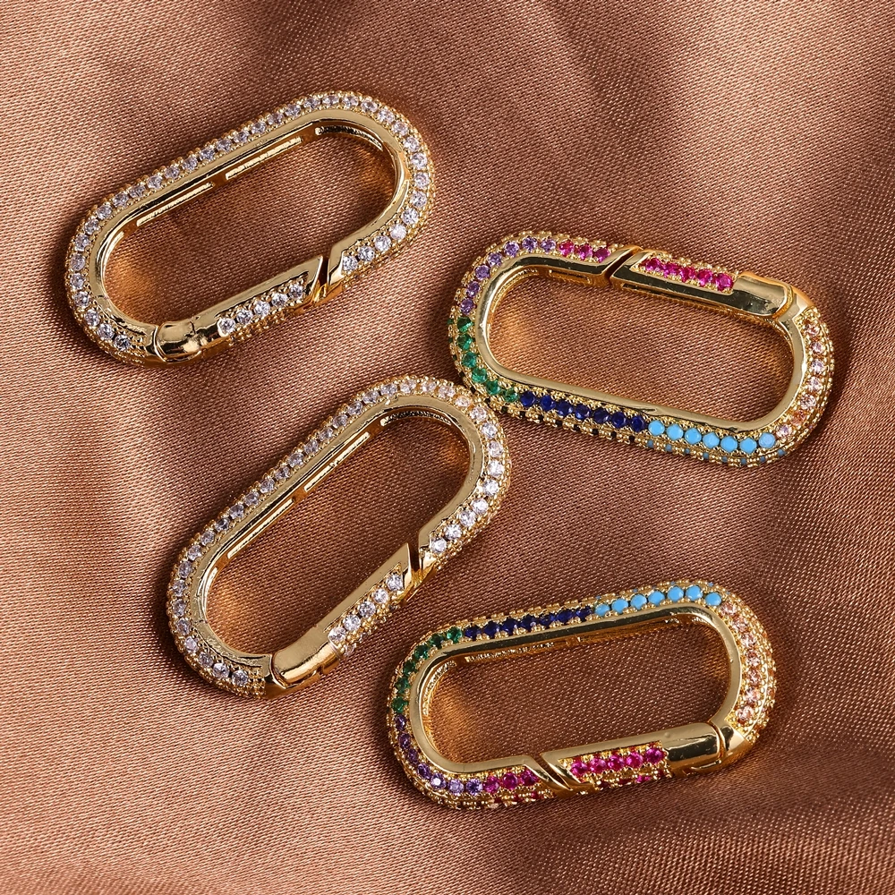 Juya DIY Creative Carabiner Fastener Bolt Hook Screw Lock Clasps Accessories For Needlework Pendant Punk Jewelry Making Supplies