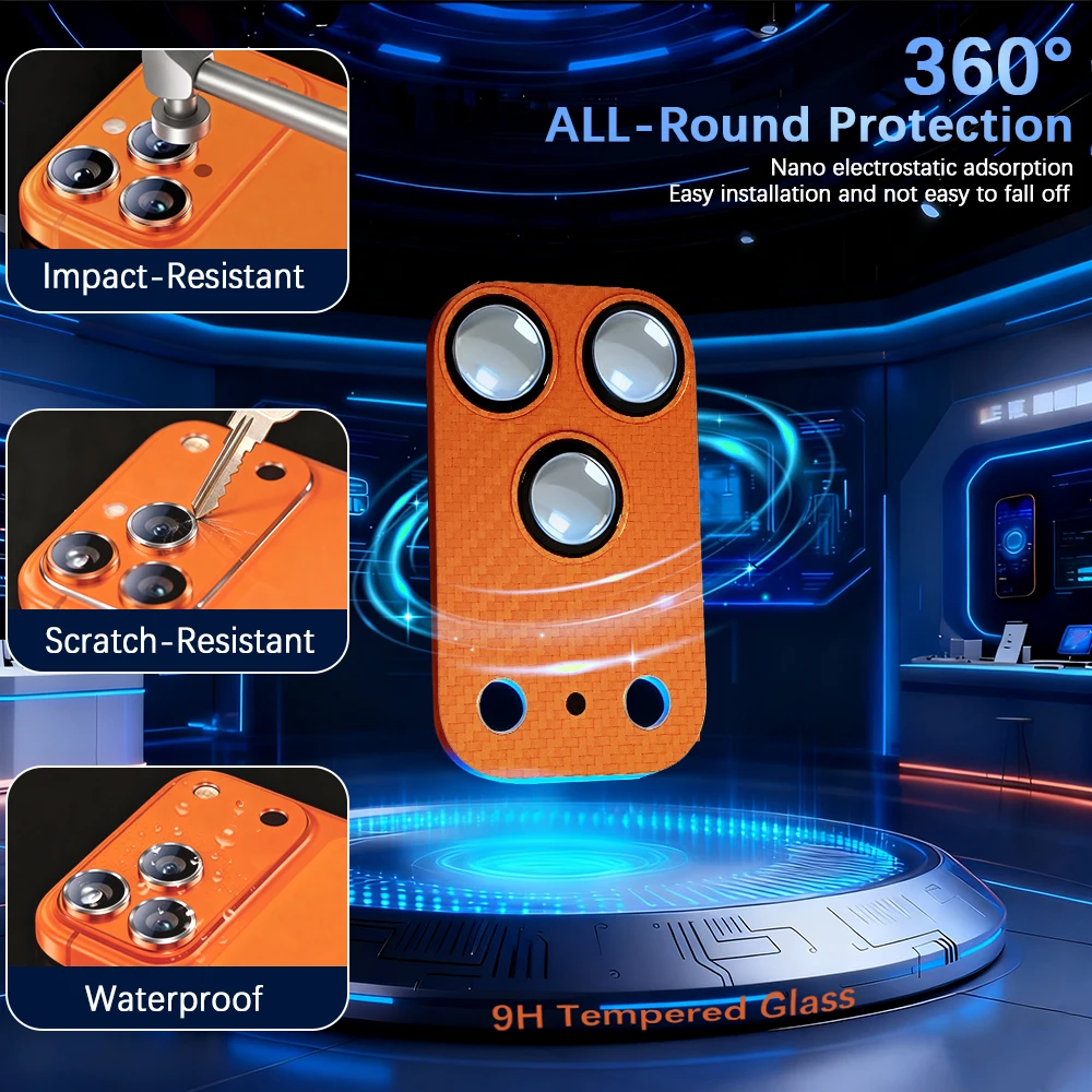 

Kevlar Carbon Fiber Full Camera Lens Protector Glass Cover for IPhone 17 Pro 17 Pro Max High Quality Phone Lens Accessories Case