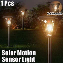 Lámpara Solar para césped, luces con Sensor de movimiento para exteriores, iluminación impermeable, luz de tungsteno montable en pared para patio, césped o pared de porche