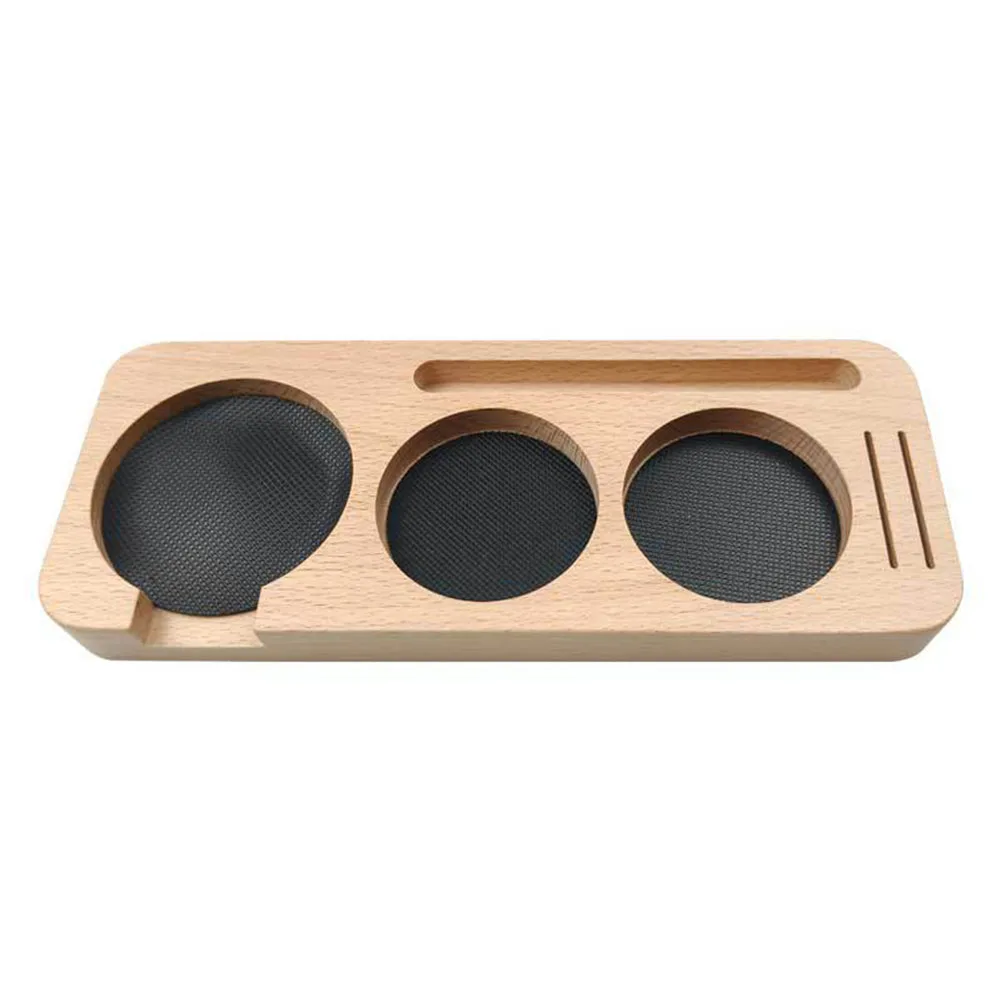 

1pc Wooden Coffee Tamper Stand Presser Holder Mat Storage For Espresso Tools 51 58mm Kitchen Coffee Tool Accessories