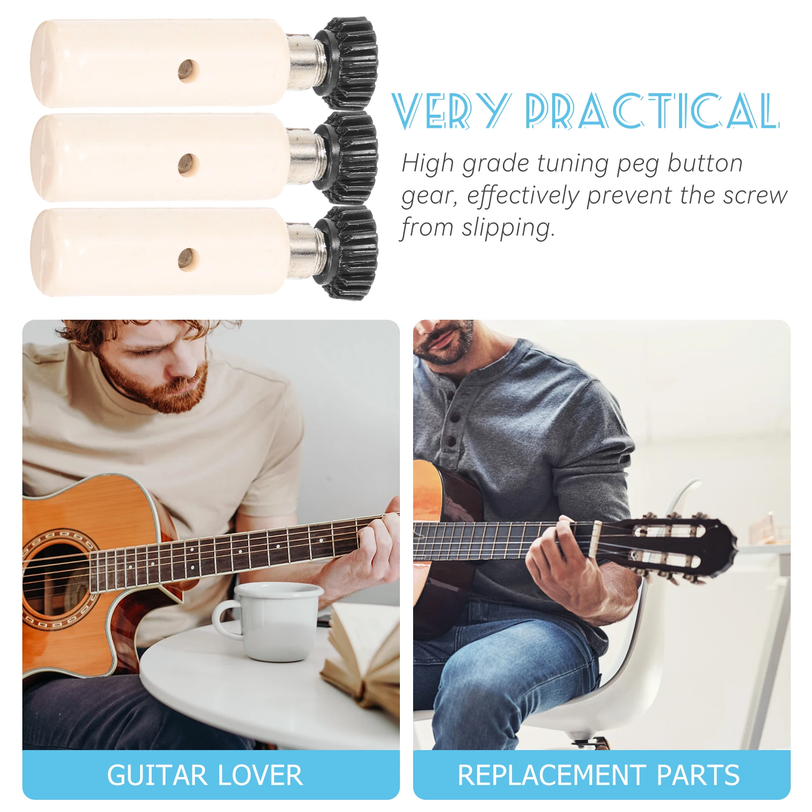 

1 Set Reliable Tuning Peg Button Gear Kits Professional Guitar Head Knob for All Guitars