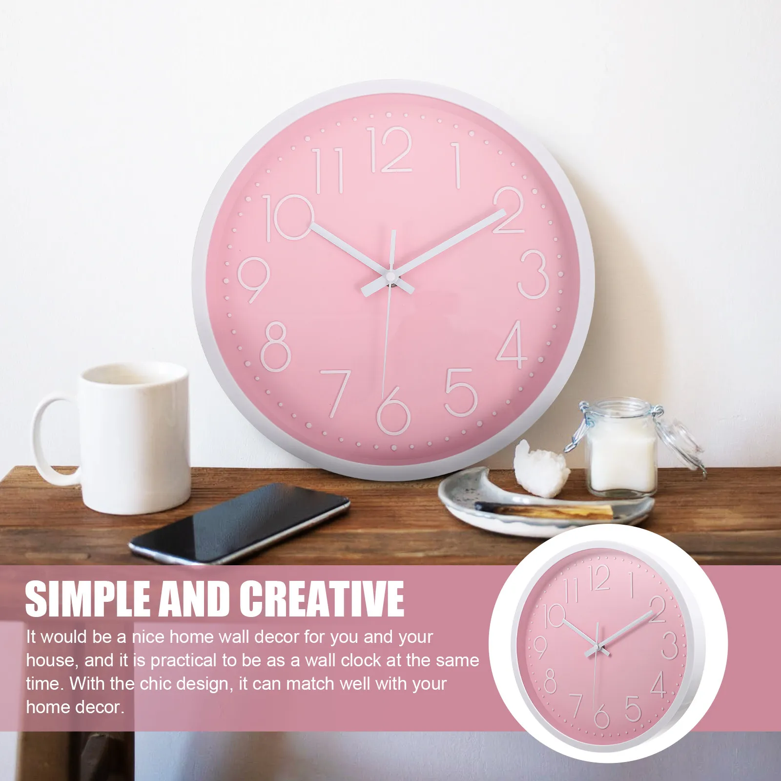 Wall Clock Decoration for Room Stylish Modern Art Design Silent Battery Operated Decorative Wall Clock Suitable for Bedroom