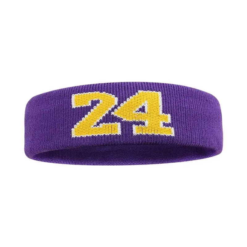 Algodão Elástico Athletic Headband para Crianças, Número 24, Sweatband, Proteção, Basquete, Tênis, Esporte, Ginásio, Fitness, Suor, Faixa de Cabelo