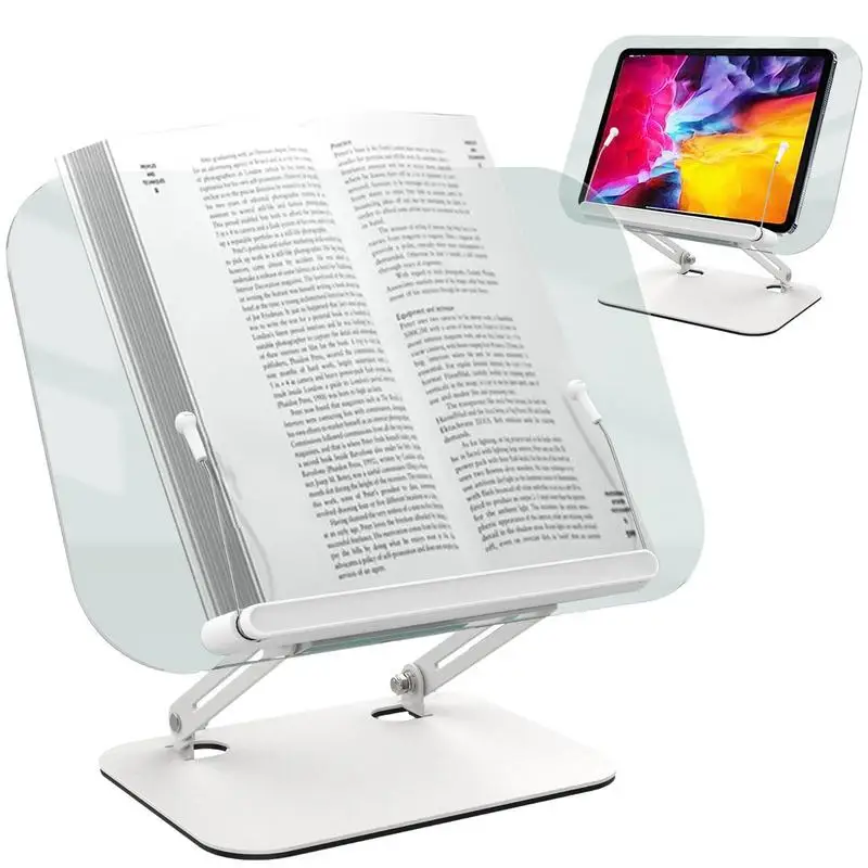 

Book Stand Acrylic Foldable Acrylic Book Holder Transparent Desk Riser Study Supplies With Page Clips For Books Tablets