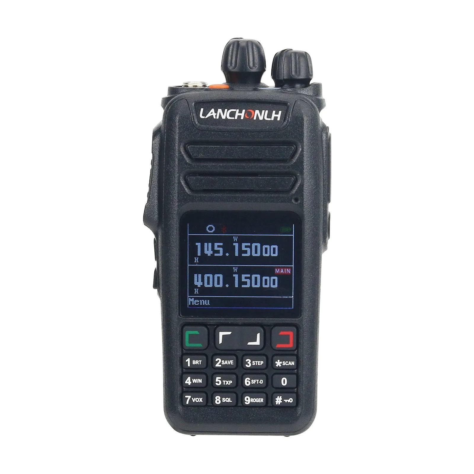 LANCHONLH Alta Potencia 10W HG-UV78 VHF UHF Radio de Doble Banda Walkie Talkie 3KM con Anillo PTT Bluetooth Se adapta a Motociclistas