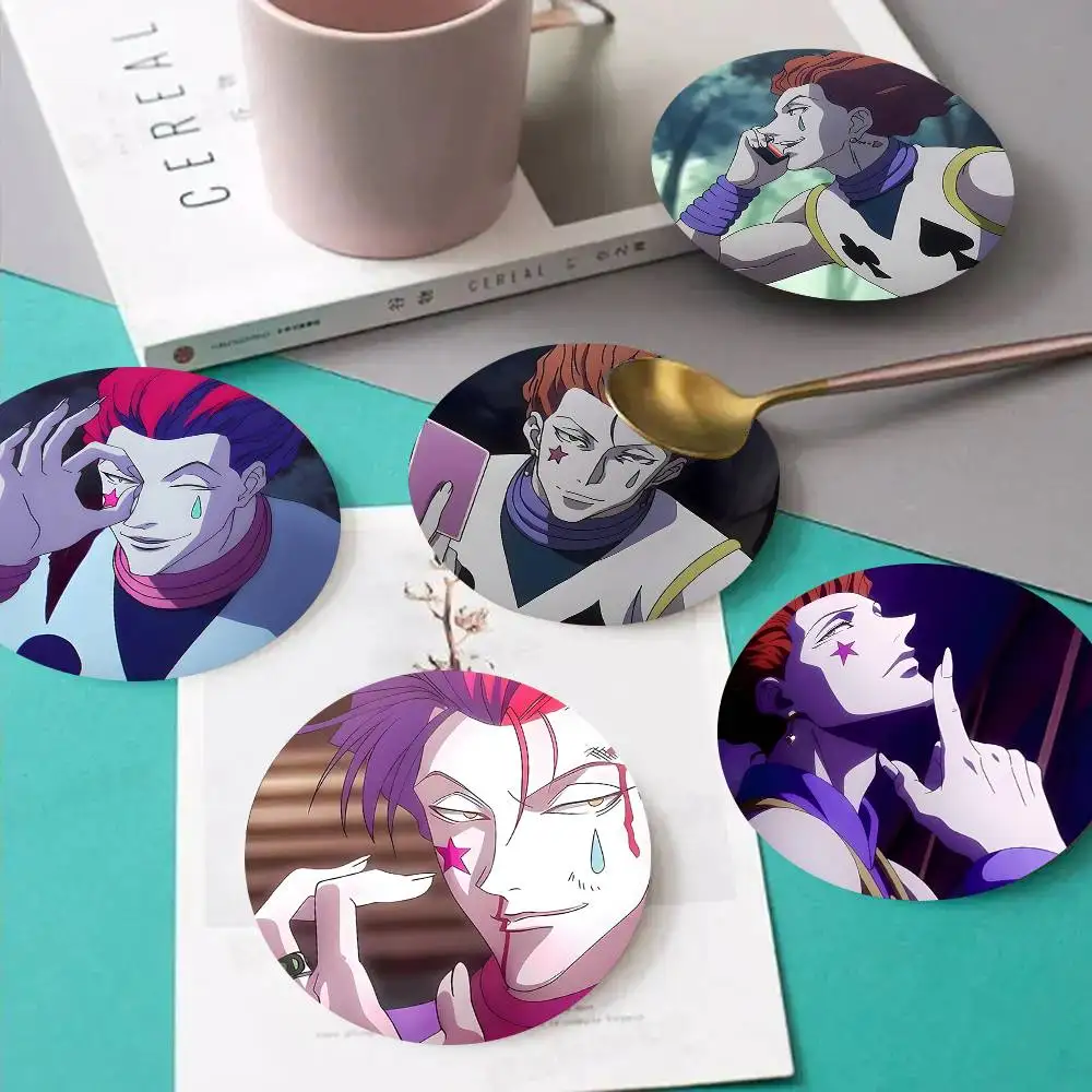 1pc Hisoka Morow Hunter X Hunter Wooden Coaster Colour Printing Cup Mat Home Desk Decoration Gifts