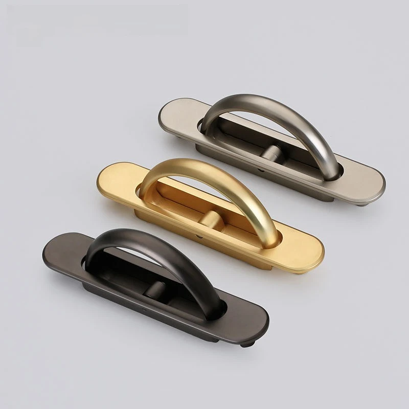 Modern Minimalist Hardware Invisible Concealed Handle Embedded Concealed Drawer Handle 180° Rotation Tatami Handle