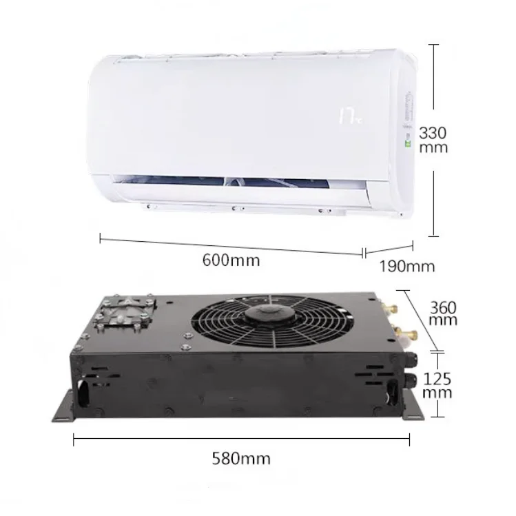 2024 Nieuwe Ontwerp Ultra-Dunne Airconditioner Buitenunit 12V Parking Airconditioner 24V Engineering Voertuig Airconditioner