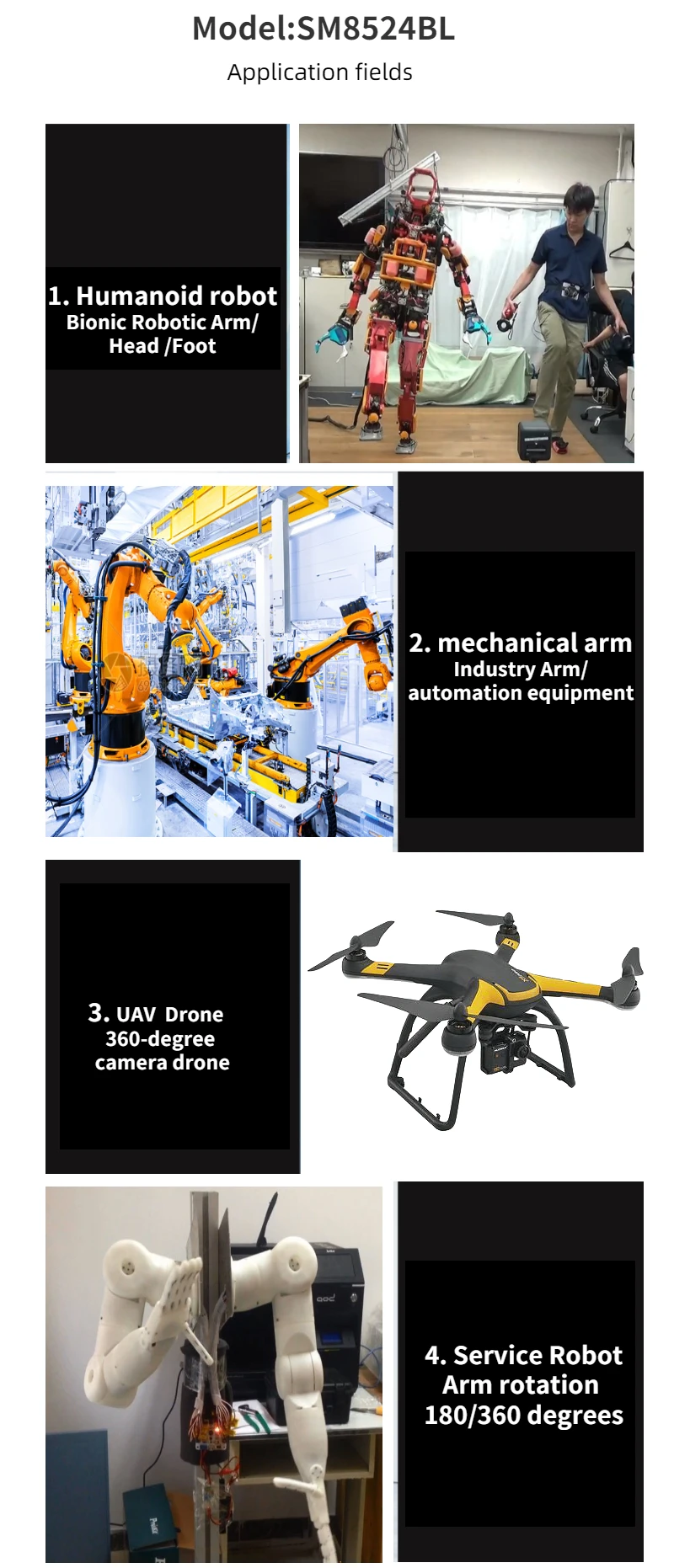 12 فولت 85 كجم عزم دوران عالي SM8512BL محرك معزز RS485 Modbus-RTU التعليم الصناعي التحكم عن بعد لقطع قوارب RC #5