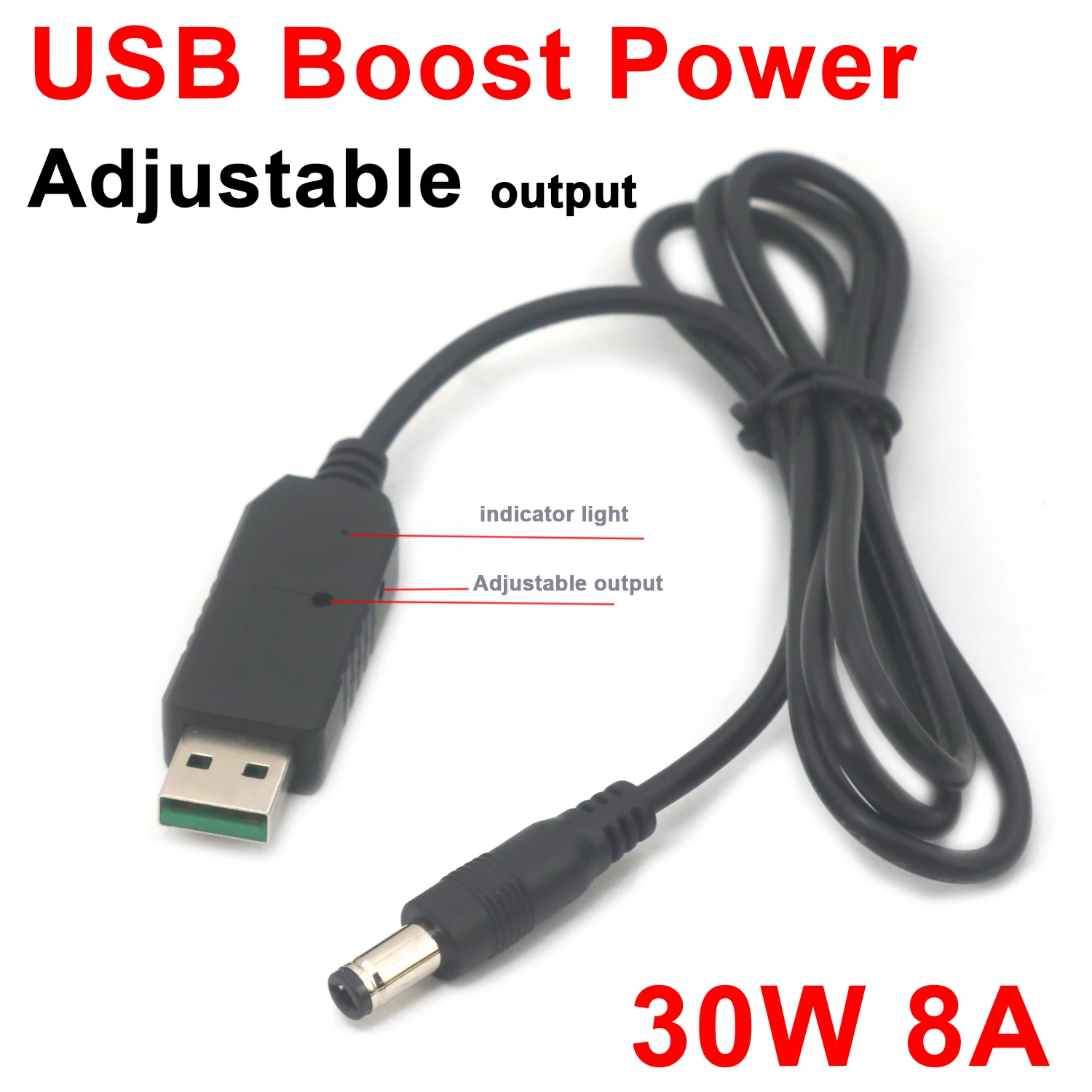 Usb Boost Power Supply Cabo de Carregamento Power Bank Booster Router Converter 30w 8a 4.5v20v 5525 5521 5v 9v 12v 15v 19v