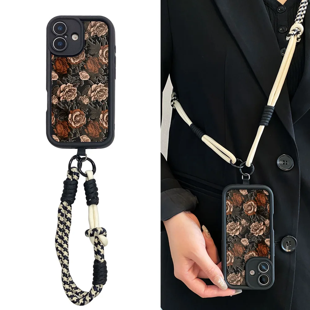 2025Lanyard CaseForXiaomiPoco X6 X7 F6 M6 F7 M7 F5 X5 X3 M3 Pro C55 C51 C65 C75 C71 الأزهار المعصم سلسلة Crossbody الحبل غطاء الهاتف #3