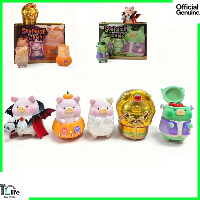 Lulu The Piggy Halluween Surprise CAN2 Serie Anime Action Figure Carino Incollaggio Camera delle bambole Decorazione del desktop Modello Giocattoli per le vacanze Regali
