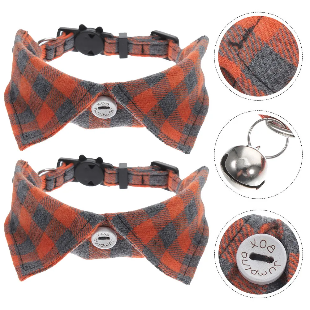 

2Pcs Exquisite Kitten Neck Collar Small Cat Adjustable Bell Lovely Decorative Comfortable Pet Collar Pet Supplies