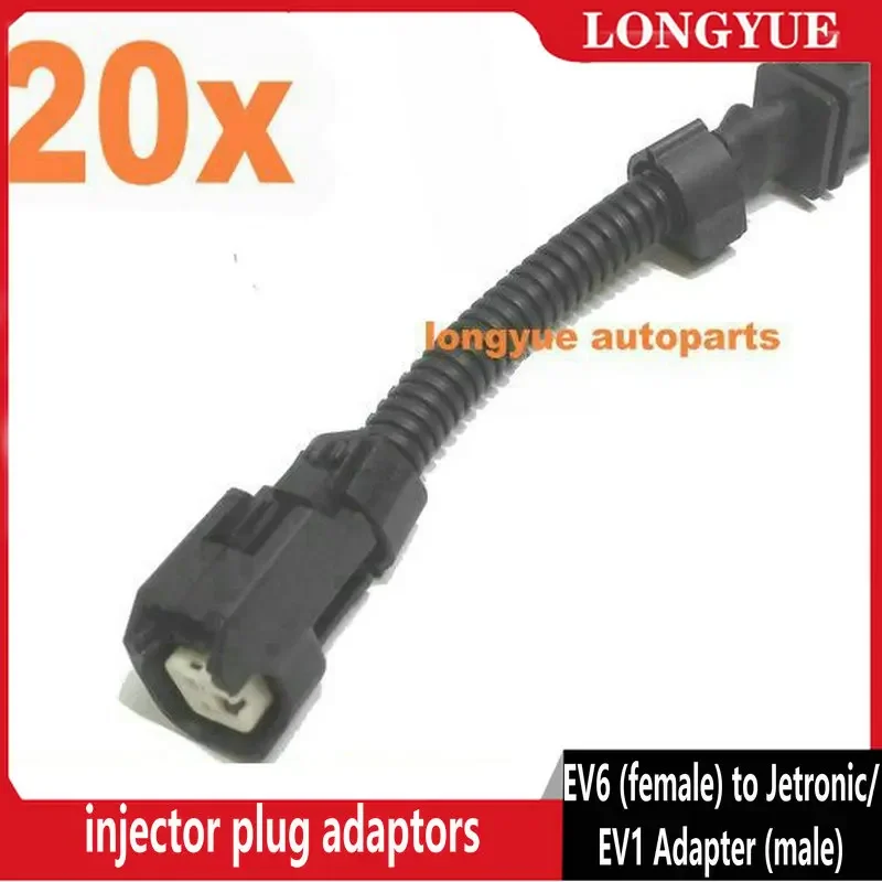

Longyue 20pcs US Car/EV6 (female) To Jetronic/EV1 Adapter (male) Injector Plug Adaptors