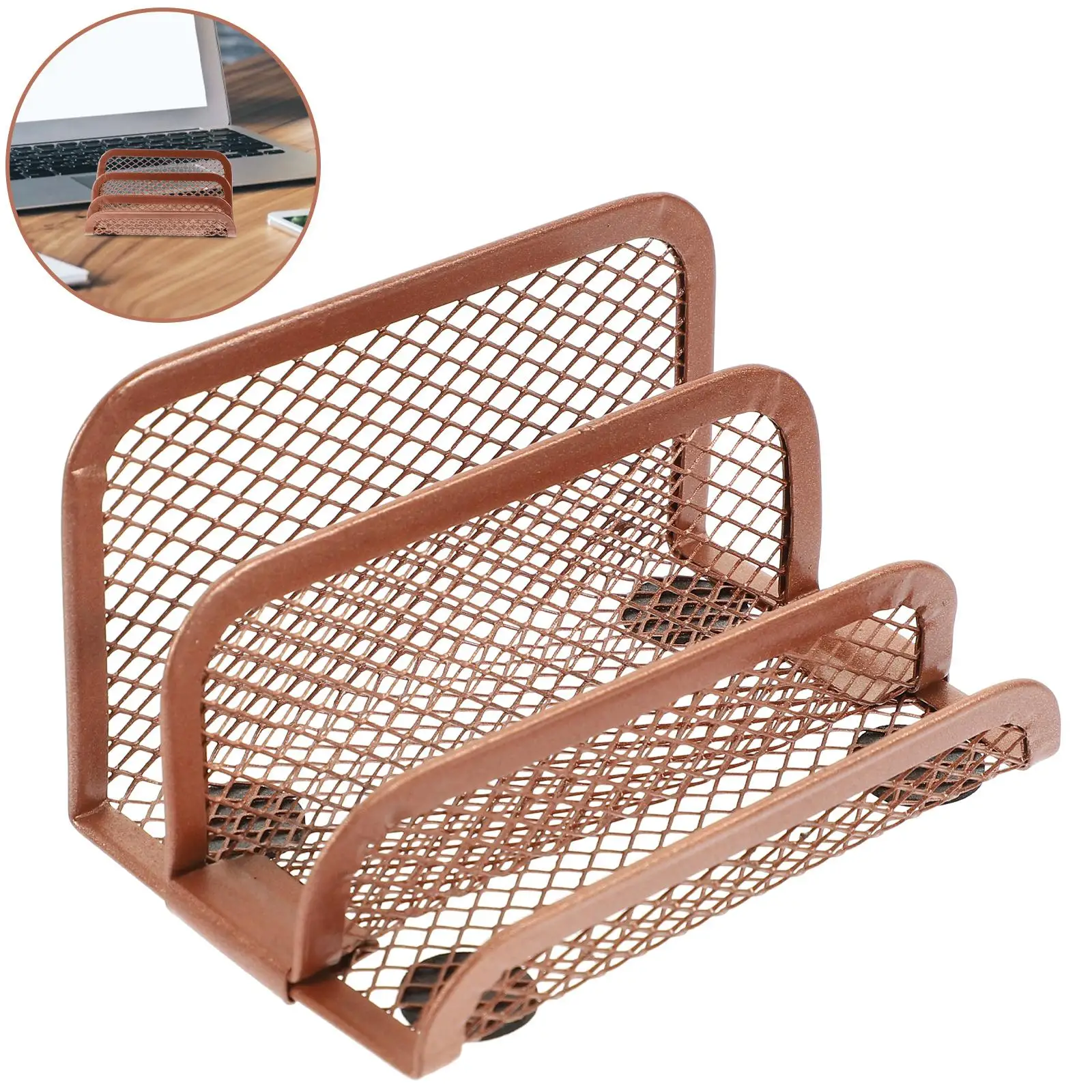 Metal Information Rack Bookshelf Desktop File Holder Magazine Organizer Storage Work