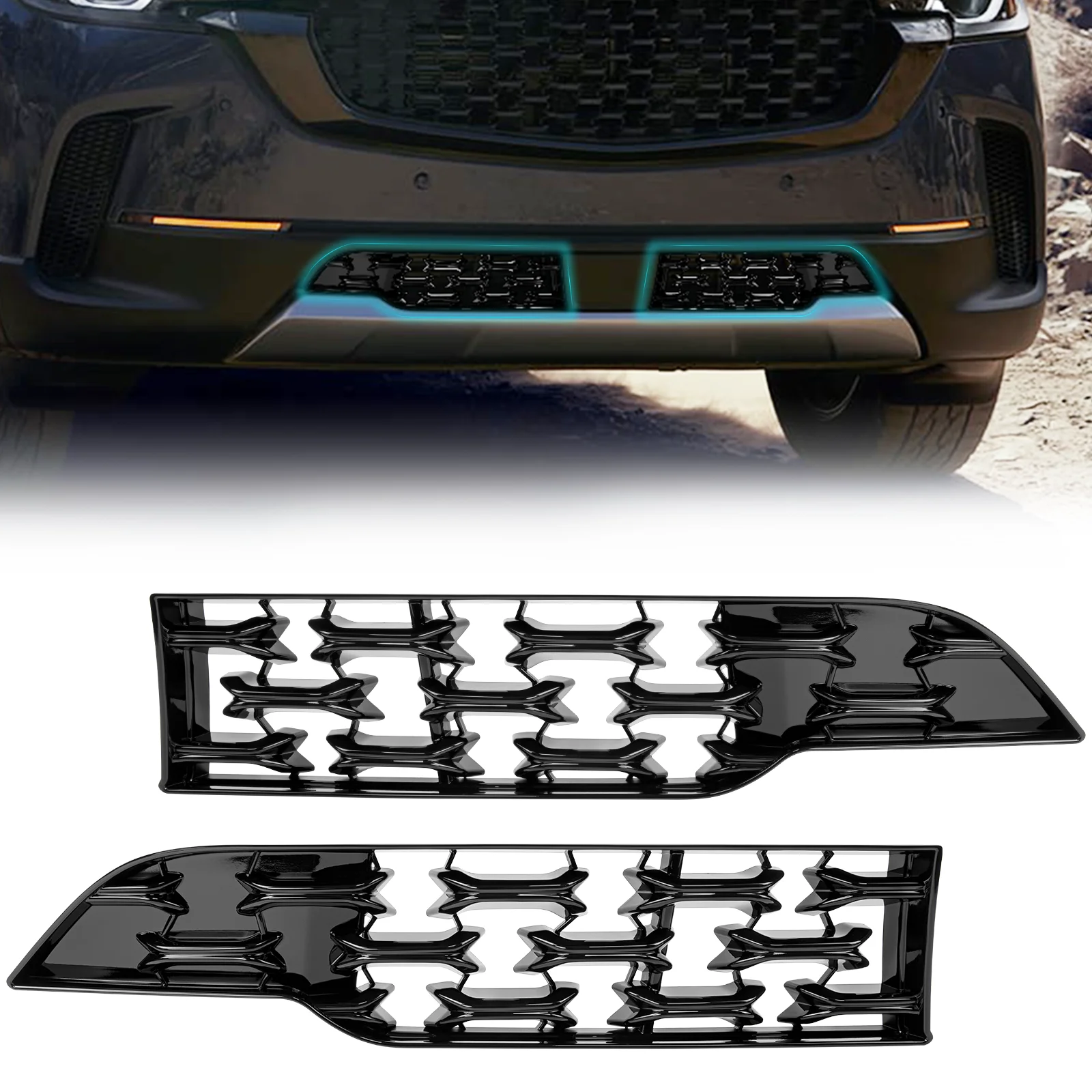 

For Mazda CX50 2023 Front Lower Bumper Grille CX-50 Car Grill Mesh Inserts Trims Car Accessoies Durable