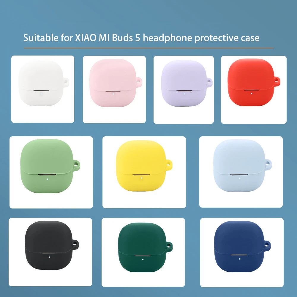 Shockproof Silica Cover for xiaomi Buds 5 Waterproof Case Washable Shell Non-slip Sleeve Frame Charging compartment storage box