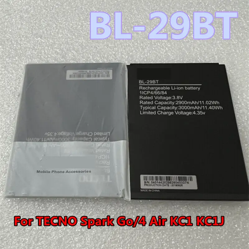 

100% new Original BL-29BT TECNO Spark Go/4 Air KC1 KC1J 3000mah battery