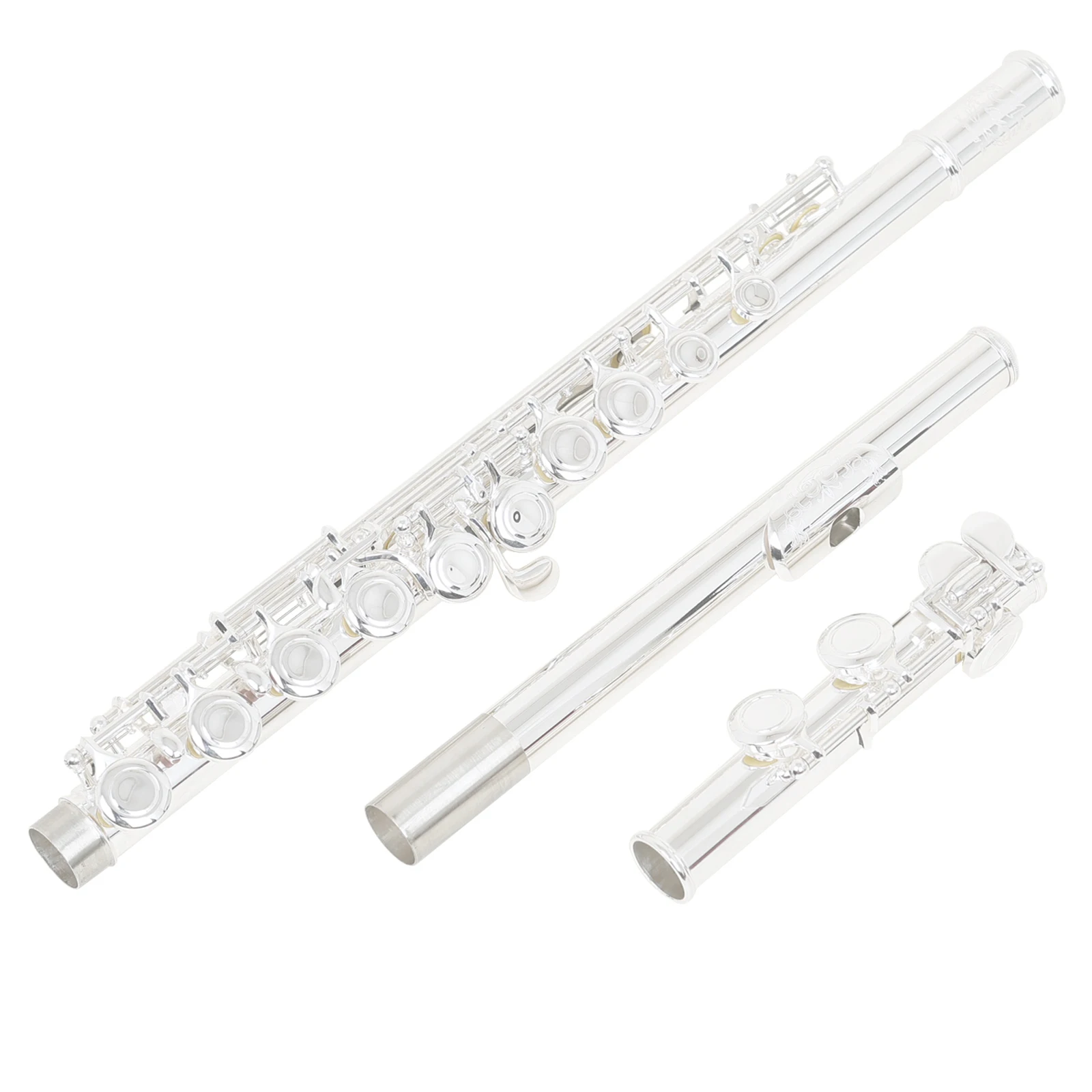M MBAT C-Key Flute 16 Closed Open Holes Professional Transverse Flute Concert Woodwind instruments with Box Cleaning Cloth Stick