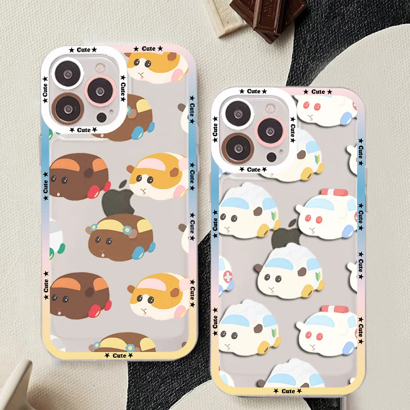 Cute Cartoon PUI PUI MOLCAR Phone Case For IPhone 11 12 13 14 Mini Pro Max XR X XS TPU Clear Case For 8 7 6 Plus SE 2020