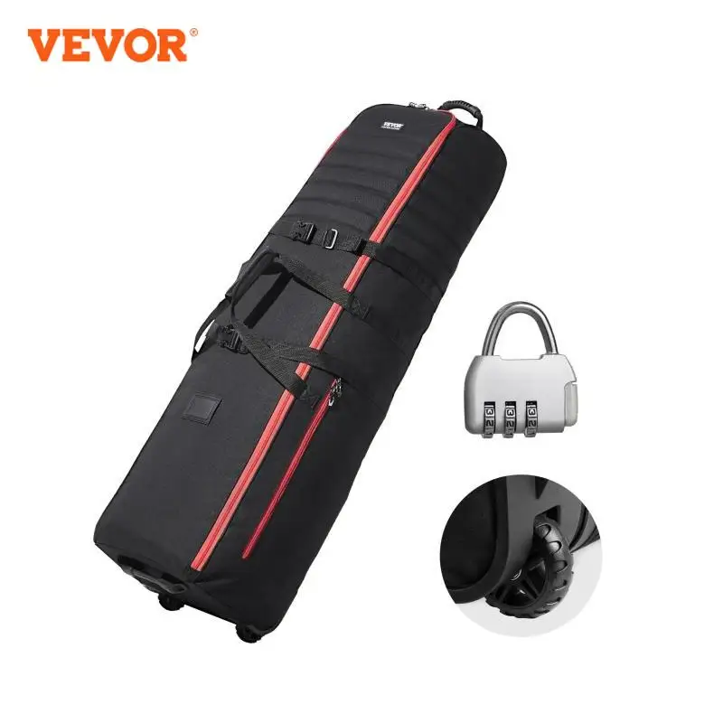 VEVOR Golf Travel Bag Outdoors Soft-Sided Golf Travel Cover Case Wear-Resistant, Padded Golf Luggage Case Cover with Wheels 