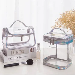 Sac cosmétique en PVC transparent, sac de rangement de lavage, sac de voyage, grande capacité, produits de soins de la peau, trousse de toilette, trousse d'évaluation de maquillage, nouveau