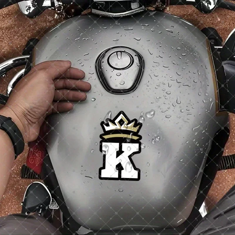 1PC Stylish "K" with Crown Decal - Waterproof Durable Vivid Sticker for Cars Laptops Phones - Royal-themed Personalization