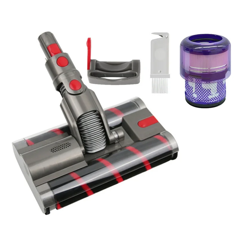 ABVI-For DYSON SV19 OMNI-GLIDE Double Roller Brush +SV19 Filter+Switch Lock Kit Vacuum Head Replace Soft Roller Cleaner Head