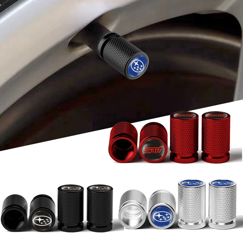 Alloy Car Tire Stem Valve Caps Wheel Tyre Air Covers Decoration For Subaru WRX BRZ DRL XV STI Outback Forester Impreza Tribeca