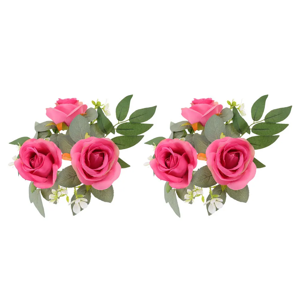 

2Pcs Ring Wreath Artificial Flower Ring for Bedroom Door Wall Hanging Decoration Idea Flower Centerpieces